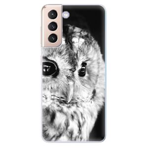Odolné silikónové puzdro iSaprio - BW Owl - Samsung Galaxy S21