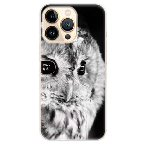 Odolné silikónové puzdro iSaprio - BW Owl - iPhone 13 Pro Max