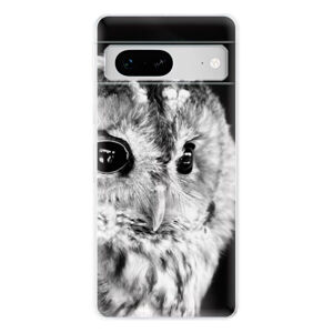 Odolné silikónové puzdro iSaprio - BW Owl - Google Pixel 7 5G