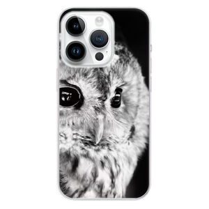 Odolné silikónové puzdro iSaprio - BW Owl - iPhone 15 Pro