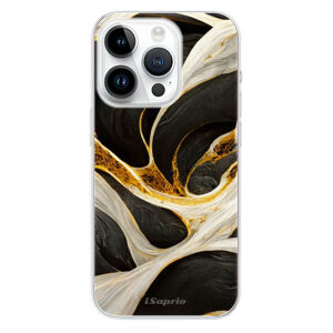 Odolné silikónové puzdro iSaprio - Black and Gold - iPhone 15 Pro