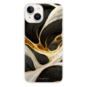 Odolné silikónové puzdro iSaprio - Black and Gold - iPhone 15 Plus