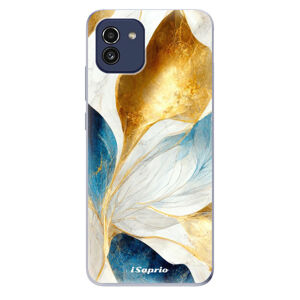 Odolné silikónové puzdro iSaprio - Blue Leaves - Samsung Galaxy A03