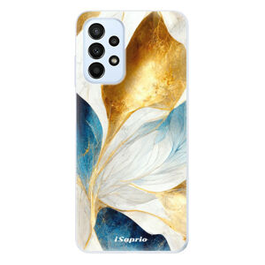 Odolné silikónové puzdro iSaprio - Blue Leaves - Samsung Galaxy A23 / A23 5G