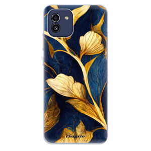 Odolné silikónové puzdro iSaprio - Gold Leaves - Samsung Galaxy A03