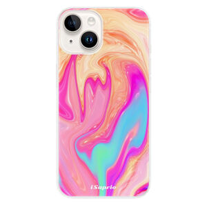 Odolné silikónové puzdro iSaprio - Orange Liquid - iPhone 15