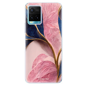 Odolné silikónové puzdro iSaprio - Pink Blue Leaves - Vivo Y21 / Y21s / Y33s