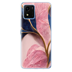Odolné silikónové puzdro iSaprio - Pink Blue Leaves - Vivo Y01