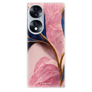 Odolné silikónové puzdro iSaprio - Pink Blue Leaves - Honor 70