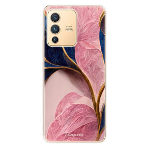 Odolné silikónové puzdro iSaprio - Pink Blue Leaves - Vivo V23 5G
