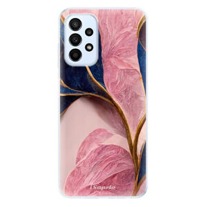 Odolné silikónové puzdro iSaprio - Pink Blue Leaves - Samsung Galaxy A23 / A23 5G