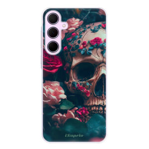 Odolné silikónové puzdro iSaprio - Skull in Roses - Samsung Galaxy A55 5G