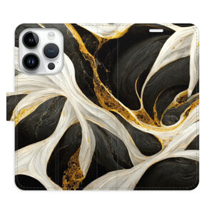 Flipové puzdro iSaprio - BlackGold Marble - iPhone 15 Pro