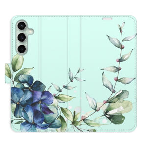 Flipové puzdro iSaprio - Blue Flowers - Samsung Galaxy S23 FE