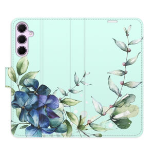 Flipové puzdro iSaprio - Blue Flowers - Samsung Galaxy A35 5G