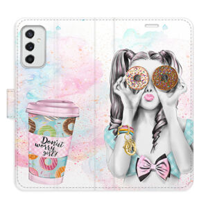 Flipové puzdro iSaprio - Donut Worry Girl - Samsung Galaxy M52 5G
