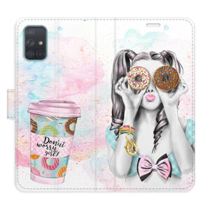 Flipové puzdro iSaprio - Donut Worry Girl - Samsung Galaxy A71