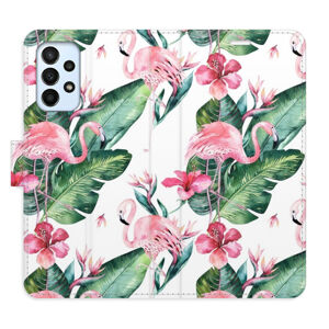 Flipové puzdro iSaprio - Flamingos Pattern - Samsung Galaxy A23 / A23 5G
