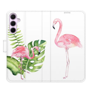Flipové puzdro iSaprio - Flamingos - Samsung Galaxy A55 5G