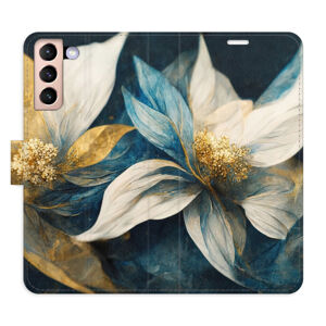 Flipové puzdro iSaprio - Gold Flowers - Samsung Galaxy S21