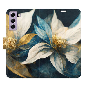 Flipové puzdro iSaprio - Gold Flowers - Samsung Galaxy S21 FE 5G