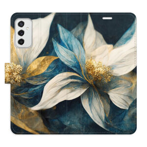 Flipové puzdro iSaprio - Gold Flowers - Samsung Galaxy M52 5G