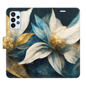 Flipové puzdro iSaprio - Gold Flowers - Samsung Galaxy A23 / A23 5G