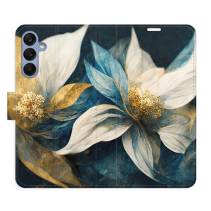 Flipové puzdro iSaprio - Gold Flowers - Samsung Galaxy A25 5G