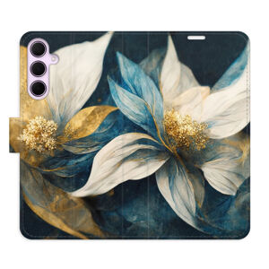 Flipové puzdro iSaprio - Gold Flowers - Samsung Galaxy A35 5G