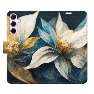 Flipové puzdro iSaprio - Gold Flowers - Samsung Galaxy A55 5G