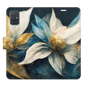 Flipové puzdro iSaprio - Gold Flowers - Samsung Galaxy A71