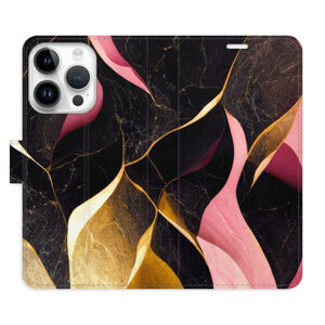 Flipové puzdro iSaprio - Gold Pink Marble 02 - iPhone 15 Pro