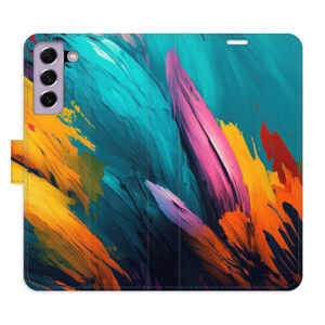 Flipové puzdro iSaprio - Orange Paint 02 - Samsung Galaxy S21 FE 5G