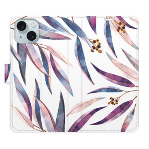 Flipové puzdro iSaprio - Ornamental Leaves - iPhone 15