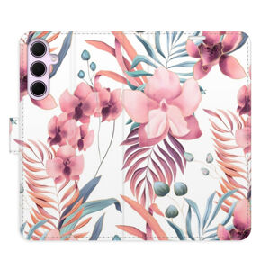 Flipové puzdro iSaprio - Pink Flowers 02 - Samsung Galaxy A35 5G