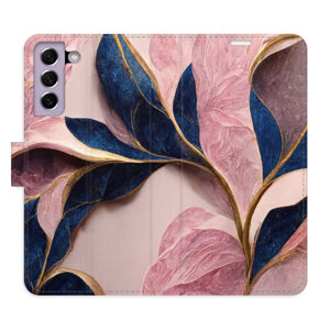Flipové puzdro iSaprio - Pink Leaves - Samsung Galaxy S21 FE 5G