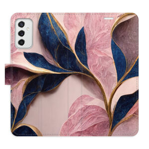 Flipové puzdro iSaprio - Pink Leaves - Samsung Galaxy M52 5G