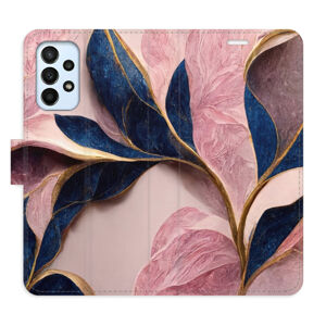 Flipové puzdro iSaprio - Pink Leaves - Samsung Galaxy A23 / A23 5G