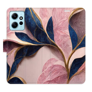 Flipové puzdro iSaprio - Pink Leaves - Xiaomi Redmi Note 12 5G