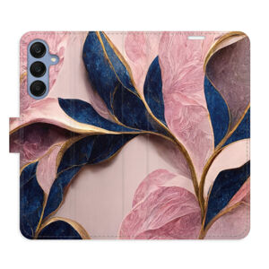 Flipové puzdro iSaprio - Pink Leaves - Samsung Galaxy A25 5G