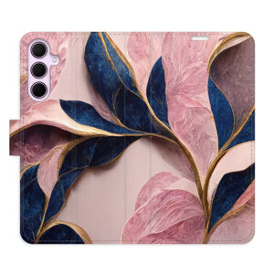 Flipové puzdro iSaprio - Pink Leaves - Samsung Galaxy A35 5G