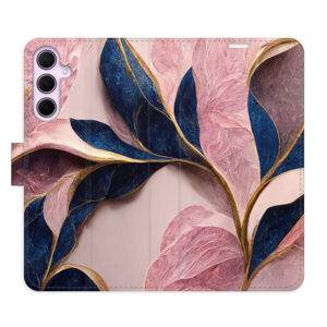 Flipové puzdro iSaprio - Pink Leaves - Samsung Galaxy A55 5G