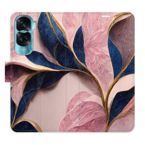 Flipové puzdro iSaprio - Pink Leaves - Honor 90 Lite 5G