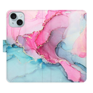 Flipové puzdro iSaprio - PinkBlue Marble - iPhone 15