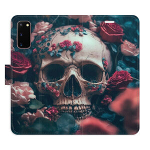 Flipové puzdro iSaprio - Skull in Roses 02 - Samsung Galaxy S20