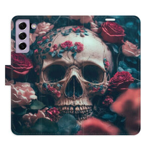 Flipové puzdro iSaprio - Skull in Roses 02 - Samsung Galaxy S21 FE 5G