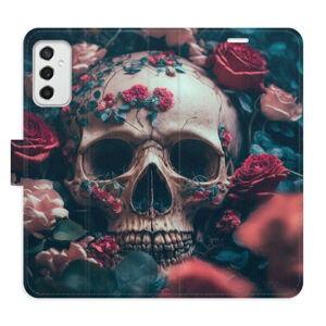 Flipové puzdro iSaprio - Skull in Roses 02 - Samsung Galaxy M52 5G