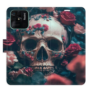 Flipové puzdro iSaprio - Skull in Roses 02 - Xiaomi Redmi 10C