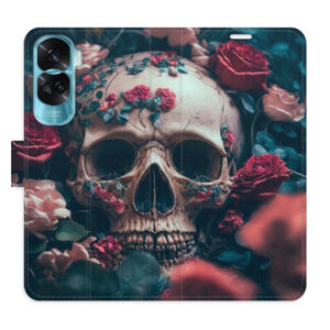 Flipové puzdro iSaprio - Skull in Roses 02 - Honor 90 Lite 5G