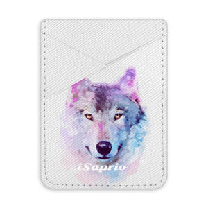 Pouzdro na kreditní karty iSaprio – Wolf 01 - světlá nalepovací kapsa